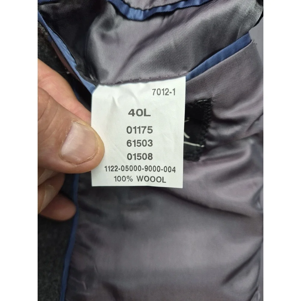 Jos A Bank Mens Wool Sport Coat 40L Gray 2 Button Double Vent Blazer O705